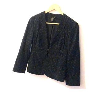 BCBG Max Azria Black + White Polka Dot Blazer